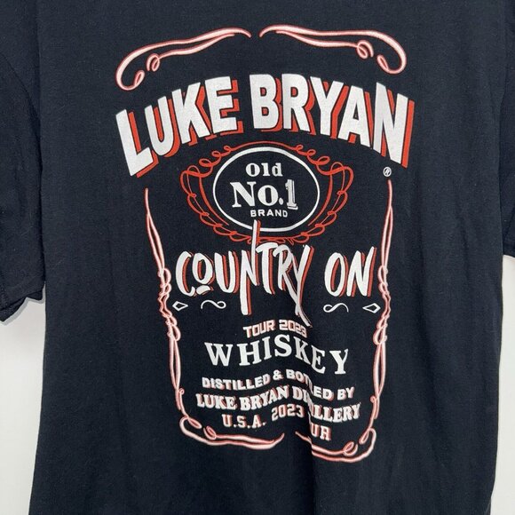 Luke Bryan Country On Tour 2023 Shirt Adult Extra Large Black Graphic Double - Picture 2 of 7